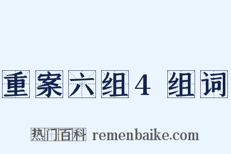 重案六组4组词是什么意思的图片